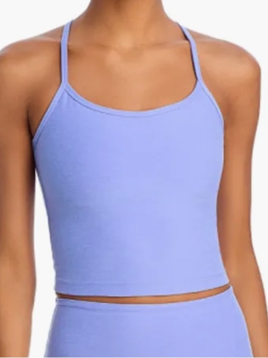 Beyond Yoga Tops - Beyond Yoga Spacedye Slim Racerback Cropped Tank - Periwinkle Cloud Heather / S